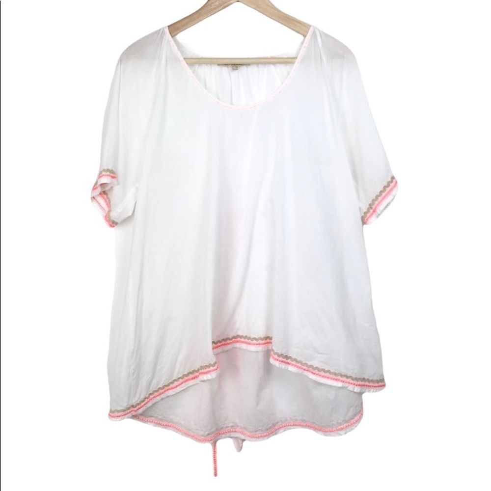 𝅺ORELIA Light White Sheer Swimsuit Tie Top Coverup Size S/M